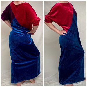 SOLD Vintage Velour Maxi Kaftan Dress